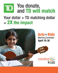 poster for Arts for Kids T D Matching Campaign - April 15-30, 2024